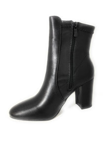 Bonnie Black Round Toe Boots, Booties