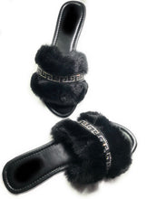 Load image into Gallery viewer, Missy Black Fuzzy Sandals
