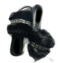 Load image into Gallery viewer, Missy Black Fuzzy Sandals
