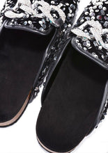 Load image into Gallery viewer, Elsa Sequin Chain Slide flat sandals
