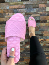 Load image into Gallery viewer, Pink Quilted Slide Sandal
